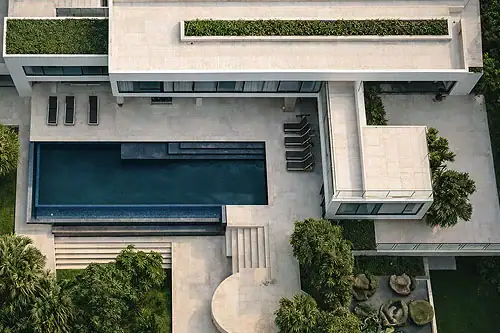 Villa moderna visto desde arriba
